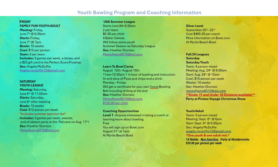 LEAGUES Myrtle Beach Bowl Myrtle Beach, SC 29577